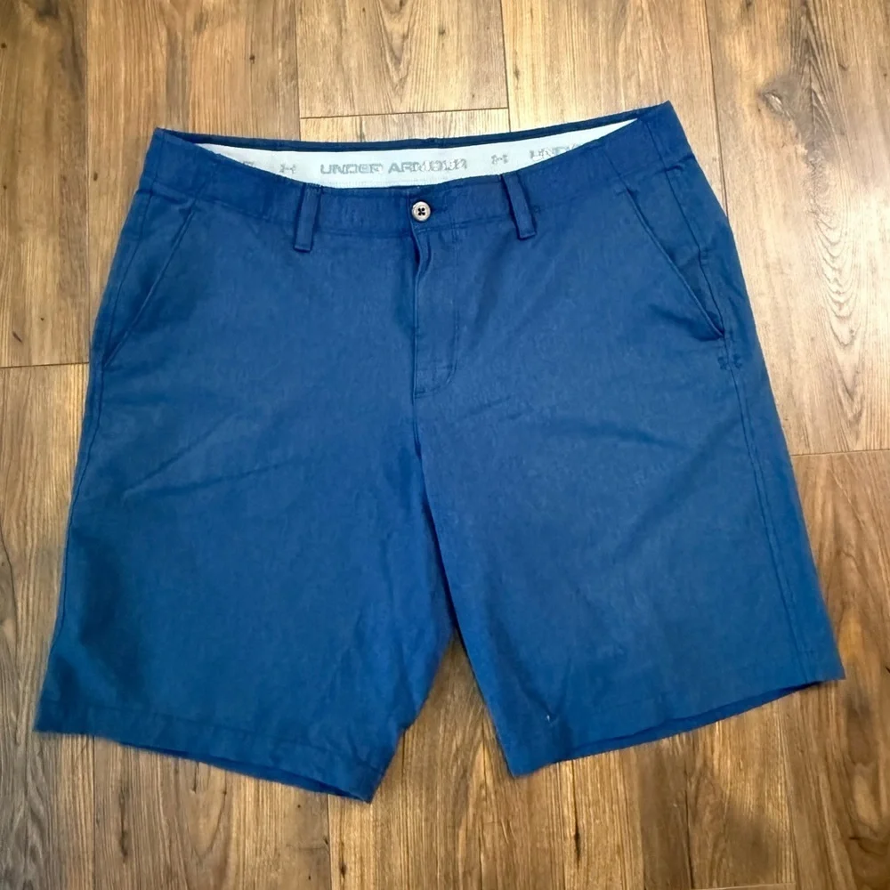 Under Armour Men's Heatgear Performance Golf Shorts Navy Blue Size 40